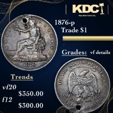 1876-p Trade Dollar $1 Grades vf details