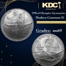 1995-d Olympics Gymnastics Modern Commem Dollar 1 Grades ms69