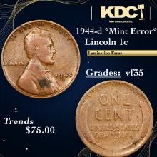 1944-d Lincoln Cent *Mint Error* 1c Grades vf++