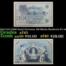 1918-1922 (1908 Issue) Germany 100 Marks Banknote P# 34 Grades xf+