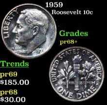 Proof 1959 Roosevelt Dime 10c Grades GEM++ Proof