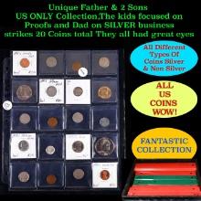 Unique Father & 2 Sons US ONLY Collection,The kids focused on Proofs and Dad on SILVER business stri