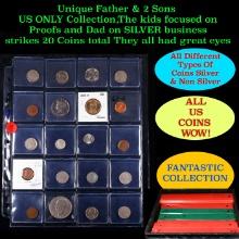 Unique Father & 2 Sons US ONLY Collection,The kids focused on Proofs and Dad on SILVER business stri