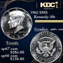 1965 SMS Kennedy Half Dollar 50c Grades sp66+ cam