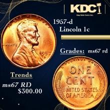 1957-d Lincoln Cent 1c Grades GEM++ Unc RD