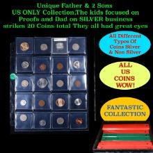 Unique Father & 2 Sons US ONLY Collection,The kids focused on Proofs and Dad on SILVER business stri