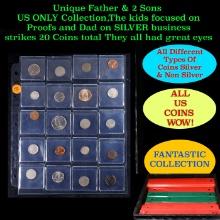 Unique Father & 2 Sons US ONLY Collection,The kids focused on Proofs and Dad on SILVER business stri