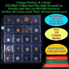 Unique Father & 2 Sons US ONLY Collection,The kids focused on Proofs and Dad on SILVER business stri