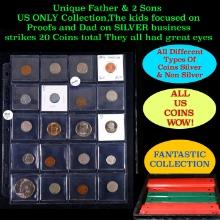 Unique Father & 2 Sons US ONLY Collection,The kids focused on Proofs and Dad on SILVER business stri