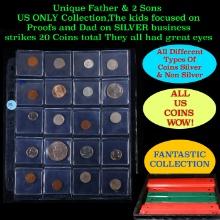 Unique Father & 2 Sons US ONLY Collection,The kids focused on Proofs and Dad on SILVER business stri