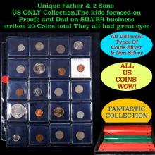 Unique Father & 2 Sons US ONLY Collection,The kids focused on Proofs and Dad on SILVER business stri