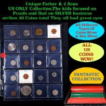 Unique Father & 2 Sons US ONLY Collection,The kids focused on Proofs and Dad on SILVER business stri