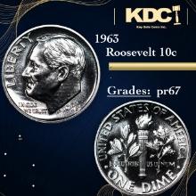 Proof 1963 Roosevelt Dime 10c Grades GEM++ Proof