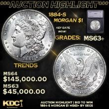 ***Auction Highlight*** 1884-s Morgan Dollar 1 Graded ms63+ By SEGS (fc)