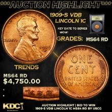 ***Auction Highlight*** 1909-s VDB Lincoln Cent 1c Graded Choice Unc RD By USCG (fc)