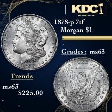 1878-p 7tf Morgan Dollar $1 Grades Select Unc