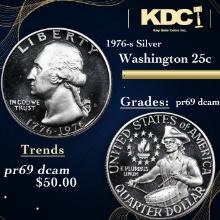 Proof 1976-s Silver Washington Quarter TOP POP! 25c Grades GEM++ Proof Deep Cameo