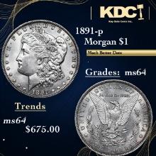 1891-p Morgan Dollar $1 Grades Choice Unc