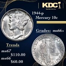 1944-p Mercury Dime 10c Grades GEM++ Unc