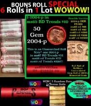 THIS AUCTION ONLY! BU Shotgun Lincoln 1c roll, 1996-d 50 pcs Plus THREE bonus random date BU roll! B