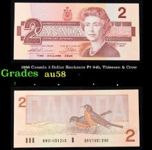 1986 Canada 2 Dollar Banknote P# 94b, Thiessen & Crow Grades Choice AU/BU Slider