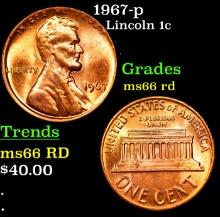 1967-p Lincoln Cent 1c Grades GEM+ Unc RD