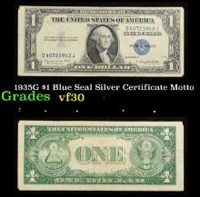 1935G $1 Blue Seal Silver Certificate Grades vf++ Motto