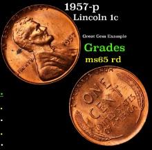 1957-p Lincoln Cent 1c Grades GEM Unc RD