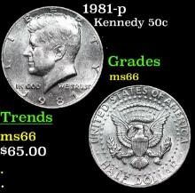 1981-p Kennedy Half Dollar 50c Grades GEM+ Unc