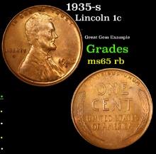 1935-s Lincoln Cent 1c Grades GEM Unc RB