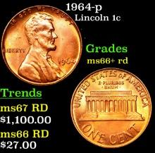 1964-p Lincoln Cent 1c Grades GEM++ RD