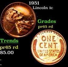 Proof 1951 Lincoln Cent 1c Grades Gem Proof Red