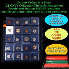 Unique Father & 2 Sons US ONLY Collection,The kids focused on Proofs and Dad on SILVER business stri