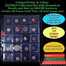 Unique Father & 2 Sons US ONLY Collection,The kids focused on Proofs and Dad on SILVER business stri