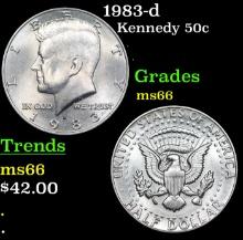 1983-d Kennedy Half Dollar 50c Grades GEM+ Unc