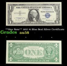 **Star Note** 1957 $1 Blue Seal Silver Certificate Grades Choice AU/BU Slider