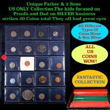 Unique Father & 2 Sons US ONLY Collection,The kids focused on Proofs and Dad on SILVER business stri