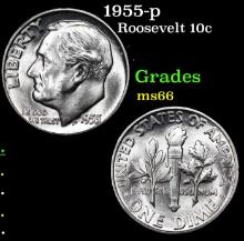 1955-p Roosevelt Dime 10c Grades GEM+ Unc