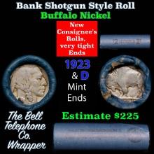 Buffalo Nickel Shotgun Roll in Old Bank Style 'Bell Telephone' Wrapper 1923 & d Mint Ends