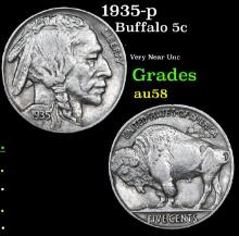 1935-p Buffalo Nickel 5c Grades Choice AU/BU Slider