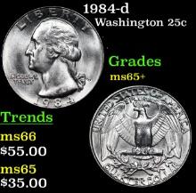 1984-d Washington Quarter 25c Grades GEM+ Unc