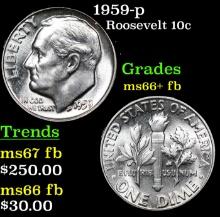 1959-p Roosevelt Dime 10c Grades Gem++ Full Bands