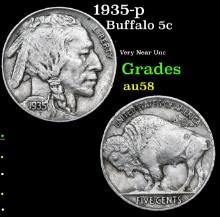 1935-p Buffalo Nickel 5c Grades Choice AU/BU Slider