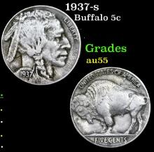 1937-s Buffalo Nickel 5c Grades Choice AU