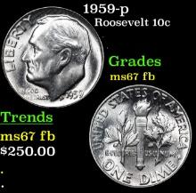 1959-p Roosevelt Dime 10c Grades Gem++ Full Bands