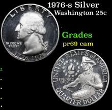 Proof 1976-s Silver Washington Quarter 25c Grades GEM++ Proof Cameo