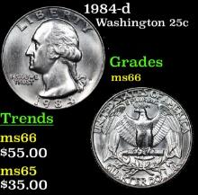 1984-d Washington Quarter 25c Grades GEM+ Unc