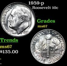 1959-p Roosevelt Dime 10c Grades GEM++ Unc