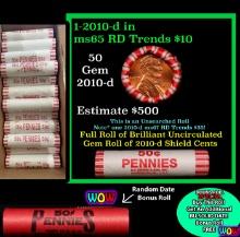 THIS AUCTION ONLY! BU Shotgun Lincoln 1c roll, 2010-d 50 pcs Plus one bonus random date BU roll! Ban