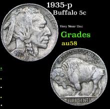 1935-p Buffalo Nickel 5c Grades Choice AU/BU Slider